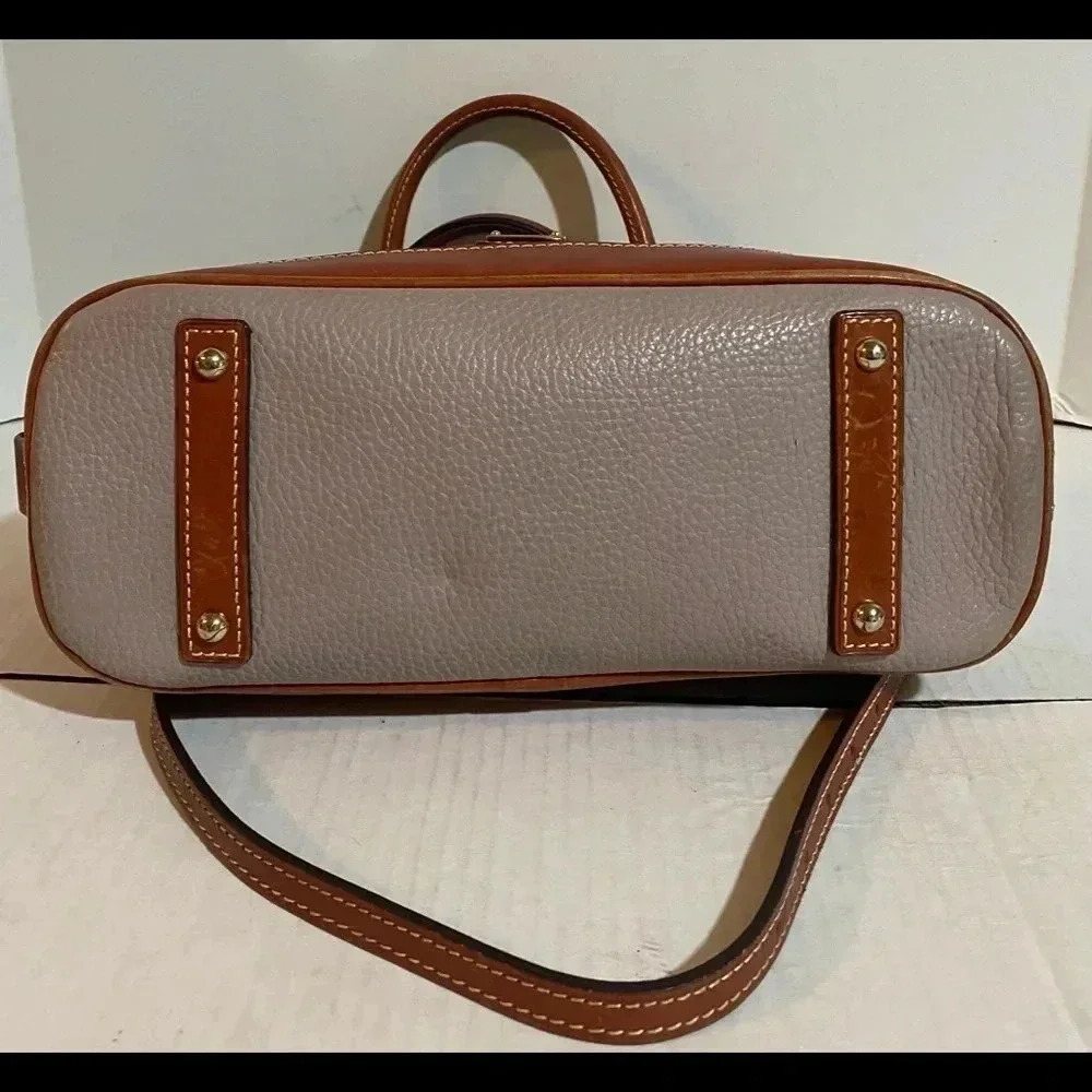Dooney Bourke vintage grey leather satchel handbag - Picture 3 of 16